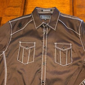 Roar brown shirt stitching Buckle XL